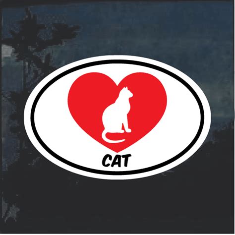 Cat Sticker I Love My Cat Oval Decal Made In Usa