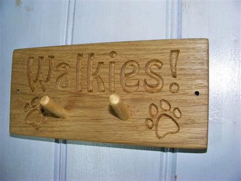 Dog Lead Holder Carved Oak Leash Holder Walkies Paw print | Etsy | Dog lead holder, Leash holder ...