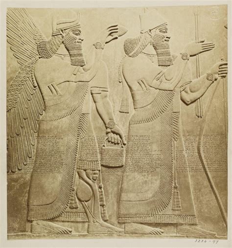 Assyrian Relief Of King Ashurnasirpal Ii And A God From Nimroud Ca B