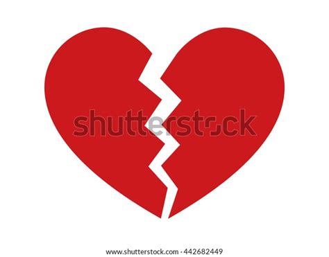 Red Heartbreak Broken Heart Divorce Flat Stock Vector Royalty Free