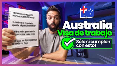 Australia REQUISITOS Visa WORKING HOLIDAY Visa De Trabajo 2024