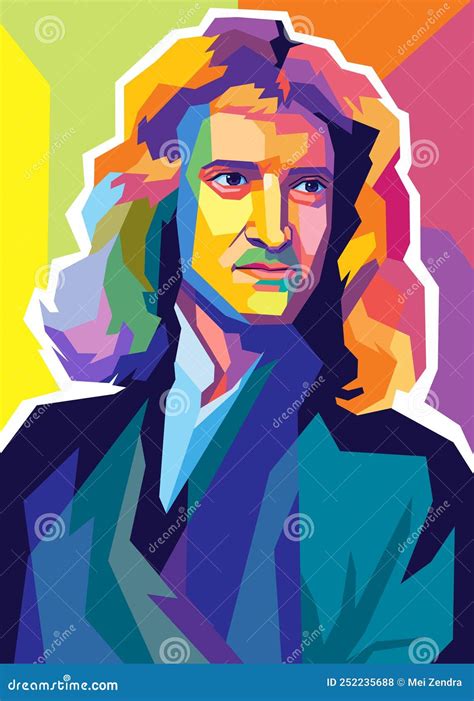 Isaac Newton Vector Illustration Wpap Or Pop Art He Is A Physicist