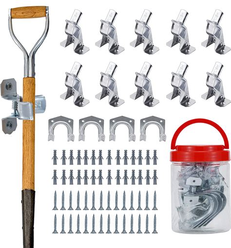 14 Pack Holder Wall Mount Outdoor Spring Grip Clamps Garden Yard Tool