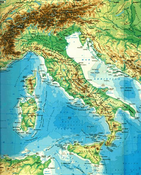 Mapas De Italia Mapa Físico Político Y Regiones De Italia