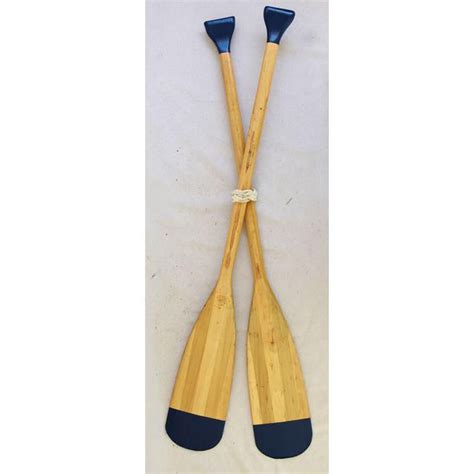 Image Of Vintage Nautical Blue And Gold Wood Boat Oars A Pair 48