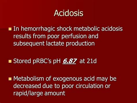 Metabolic Acidosis In Haemorrhagic Shock