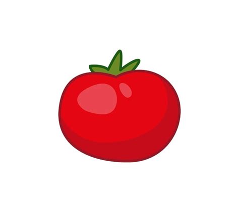 Tomate Rojo Ilustración Vectorial De Una Verdura En Un Estilo Infantil
