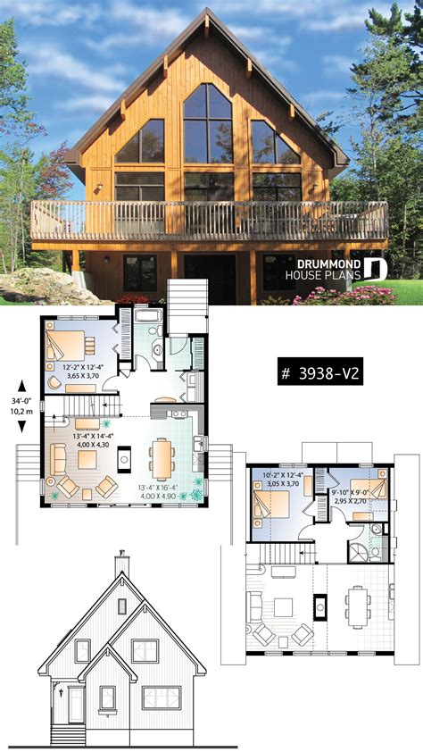 A Frame Ski Chalet Cottage Floor Plans Cabin House Plans Mountain