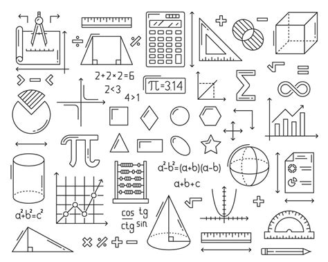 Fórmulas Matemáticas Iconos De Línea De Figuras Geométricas 16539490 Vector En Vecteezy