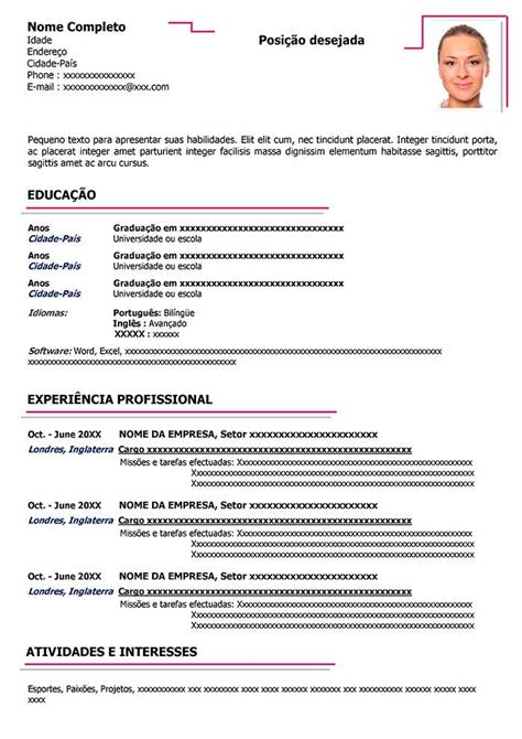 Modelo De Curriculo Pronto Para Preencher Modelos Curriculo Gratis Images