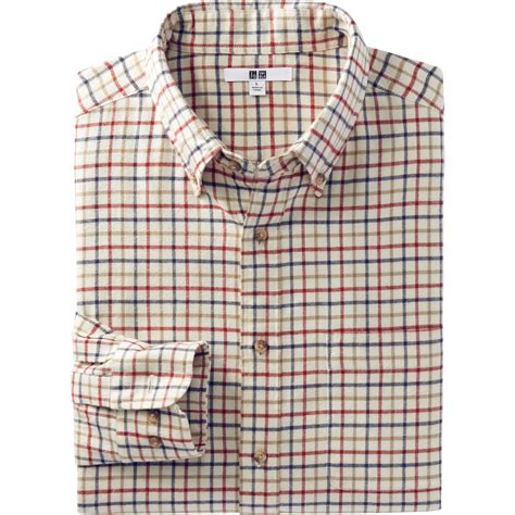 Uniqlo Flannel Check Long Sleeve Shirt In Multicolor For Men Off White