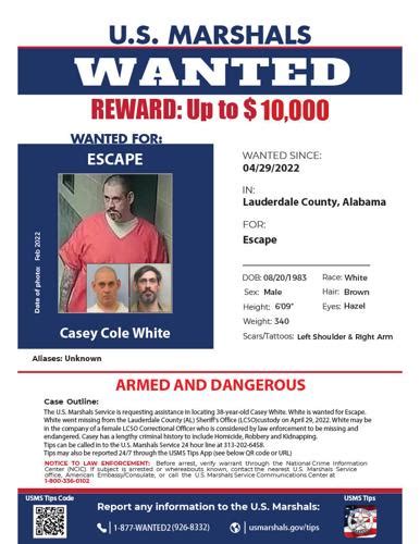 u s marshals release wanted posters on lauderdale county fugitives casey white vicky white