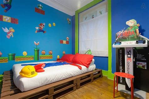 Check spelling or type a new query. Super Mario-themed room on Airbnb | Room themes, Room ...