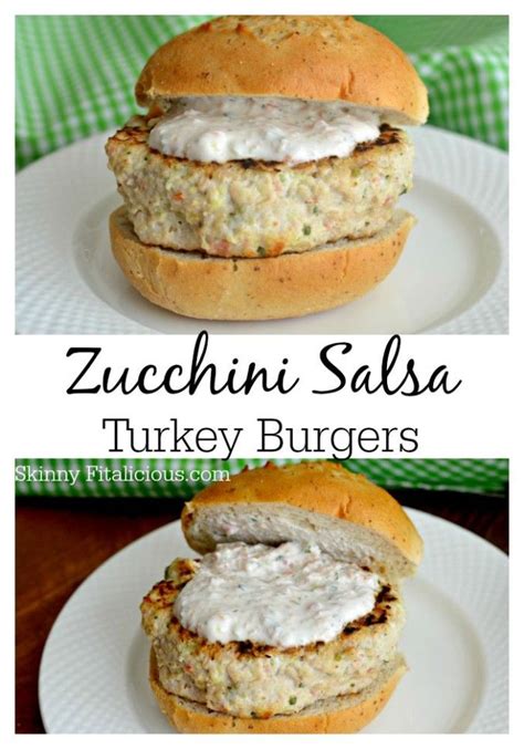 Zucchini Salsa Turkey Burgers With Salsa Yogurt Dressing Gf Paleo
