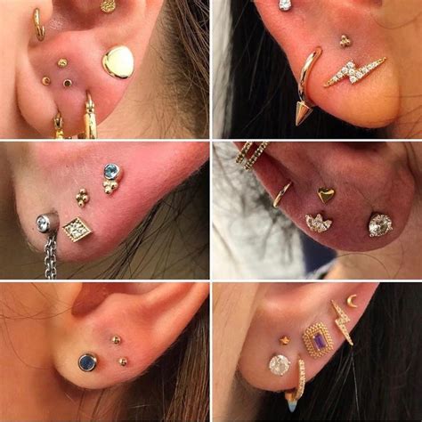 Stacked Lobe Piercing Inspiration By Wklp Earings Piercings Unique Ear Piercings Piercings