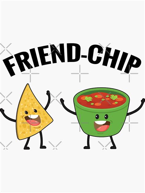 Chips And Salsa Kawaii Faces Friend Chip Sticker For Sale By