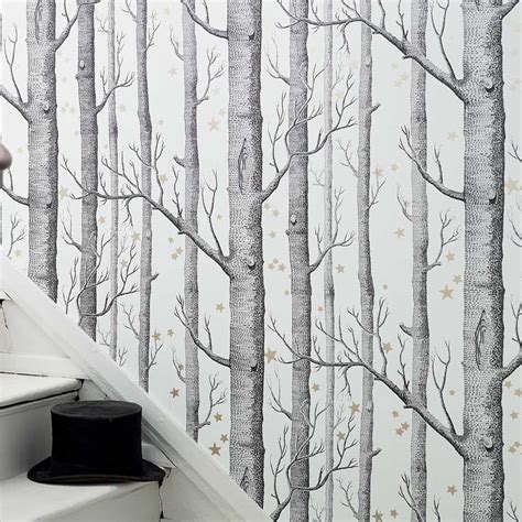 Woods And Stars By Cole And Son Black And White Wallpaper Wallpaper