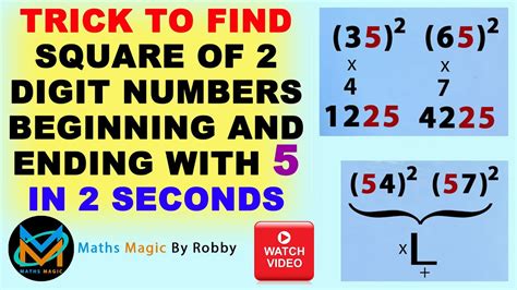 Square Of Two Digit Number Ending And Beginning With 5 In 2 Seconds