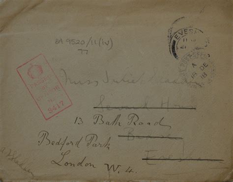 December 18th 1918 Postcard From Arthur Sladden To His Sister Juliet