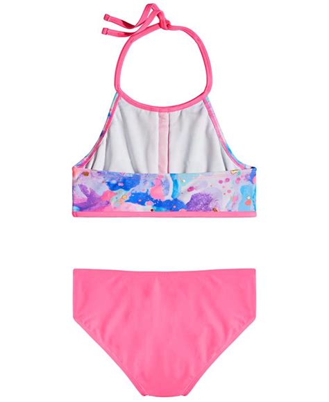 Glitter Beach Big Girls 2 Pc Printed Bikini Swim Suit And Reviews