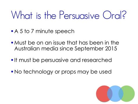 Vce English Persuasive Oral Presentation