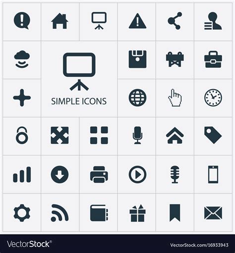 Set Of Simple Ui Icons Royalty Free Vector Image