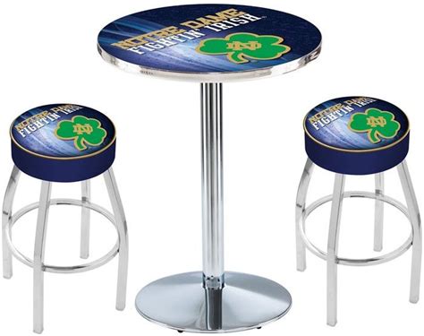Notre Dame Fighting Irish Shamrock D2 Chrome Pub Table Set Available