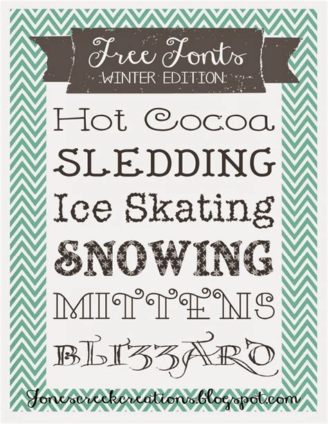 Jones Creek Creations Free Fonts Winter Edition