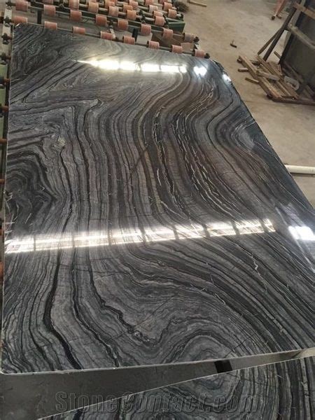 Zebra Black Marble Ancient Wood Grain Marble Slab From China