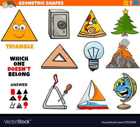 Triangle Shape Educational Task For Children Vector Image