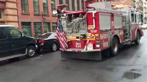 Brand New Fdny Kme Engine 211 Using Its Siren To Navigate Against
