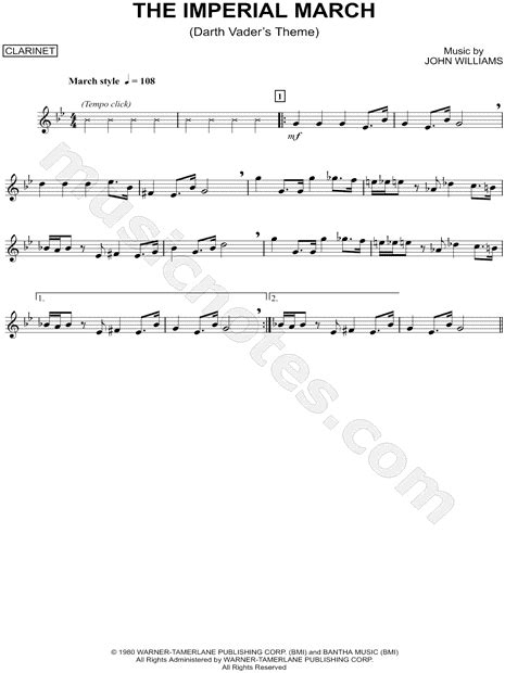 Star wars trumpet sheet music easy. "The Imperial March - Clarinet" from 'Star Wars: The Empire Strikes Back' Sheet Music (Clarinet ...