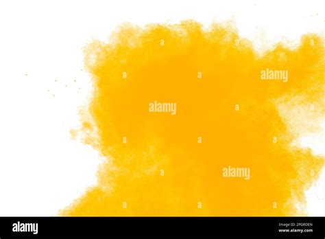 Abstract Yellow Powder Explosion Black On Background Yellow Dust