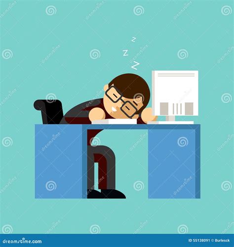 Businessman Sleeping On His Office Desk Top Stock Vector Image 55138091