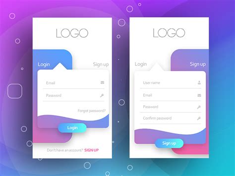 Mobile Ui Design Professional Ui Creative Color Gradient Design Signup