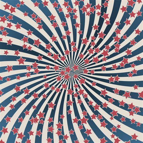 American Retro Patriotic Vector Illustration Concentric Stripes And