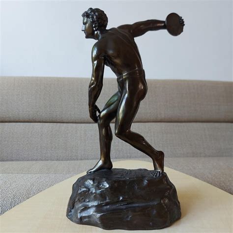 Sculpture Art Deco Discus Thrower Discobolus Man Semi Nude Etsy