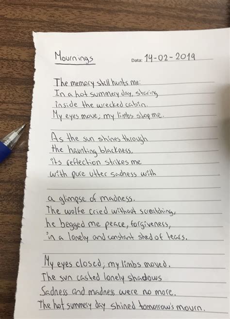 Poem I Wrote In Literature Class Btw I Know It Is Spelled Screeching