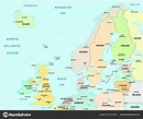 Mapa Del Vector Político Administrativo Del Norte Europa Con Las ...