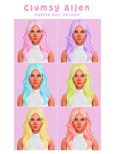 Clumsy Alien Odette Hair Recolor Kawaii Whims On Patreon Sims 4