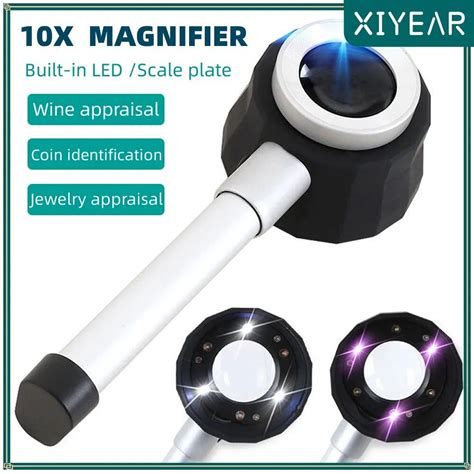 Handheld X Magnifier Loupe Led Optical Glass Magnifying Glass With