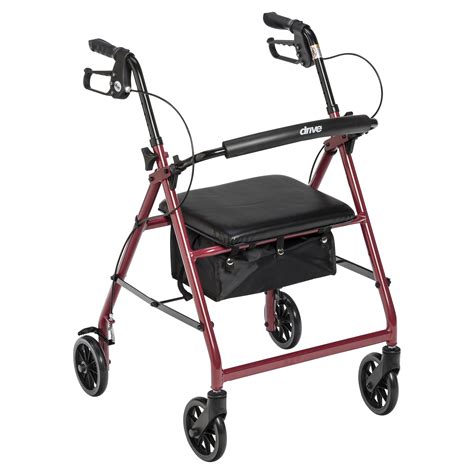 Drive Medical Rollator Rolling Walker With 6 Wheels Fold Up Removable