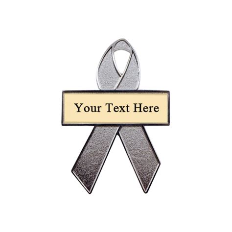Silver Personalized Cause Awareness Ribbon Pins