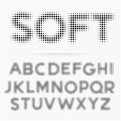 Font Soft Halftone Alphabet Vector Letters Cross