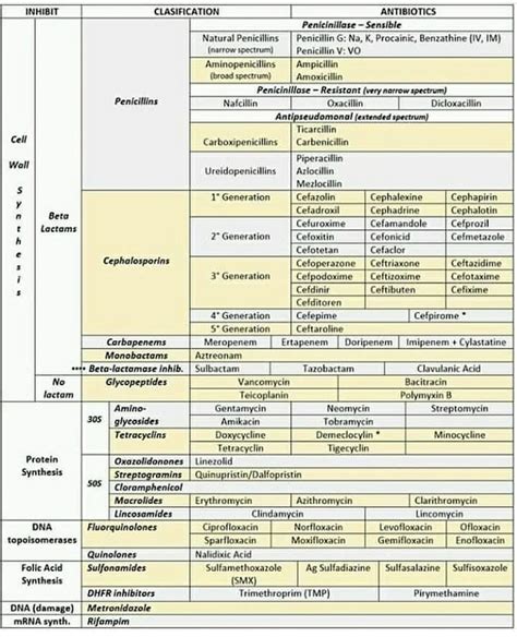Antibiotics Classification Pharmacology Nursing Pharmacology Nurse