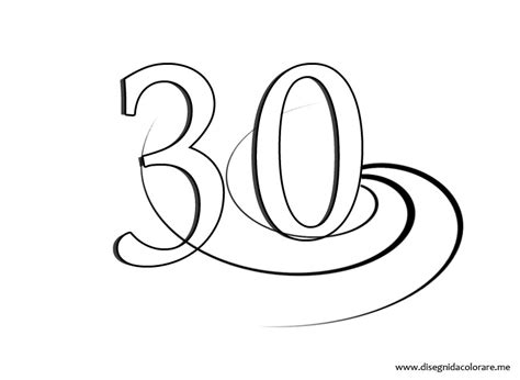 Number 30 Coloring Page Sketch Coloring Page