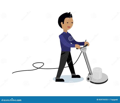 Floor Cleaning Mop Icon Cartoon Style Vector Illustration