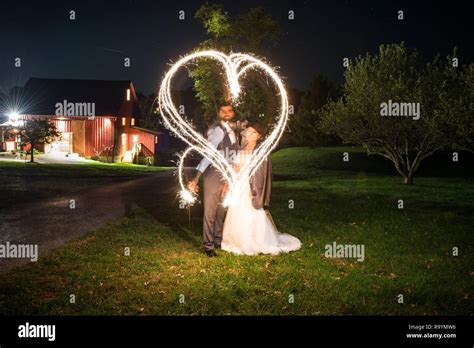 Creative Long Exposure Light Painting With Bride And Groom Portraits