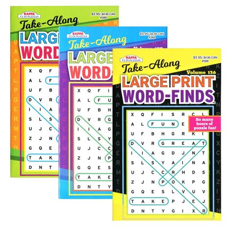 Kappa Puzzles Book Take Along Large Print Word Finds Digest Size 3