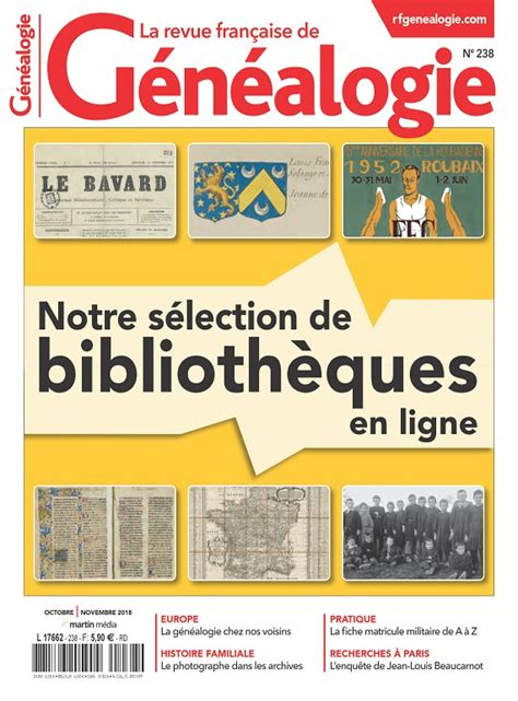 La Revue Française De Généalogie N Octobre Novembre Telecharger Des Magazines